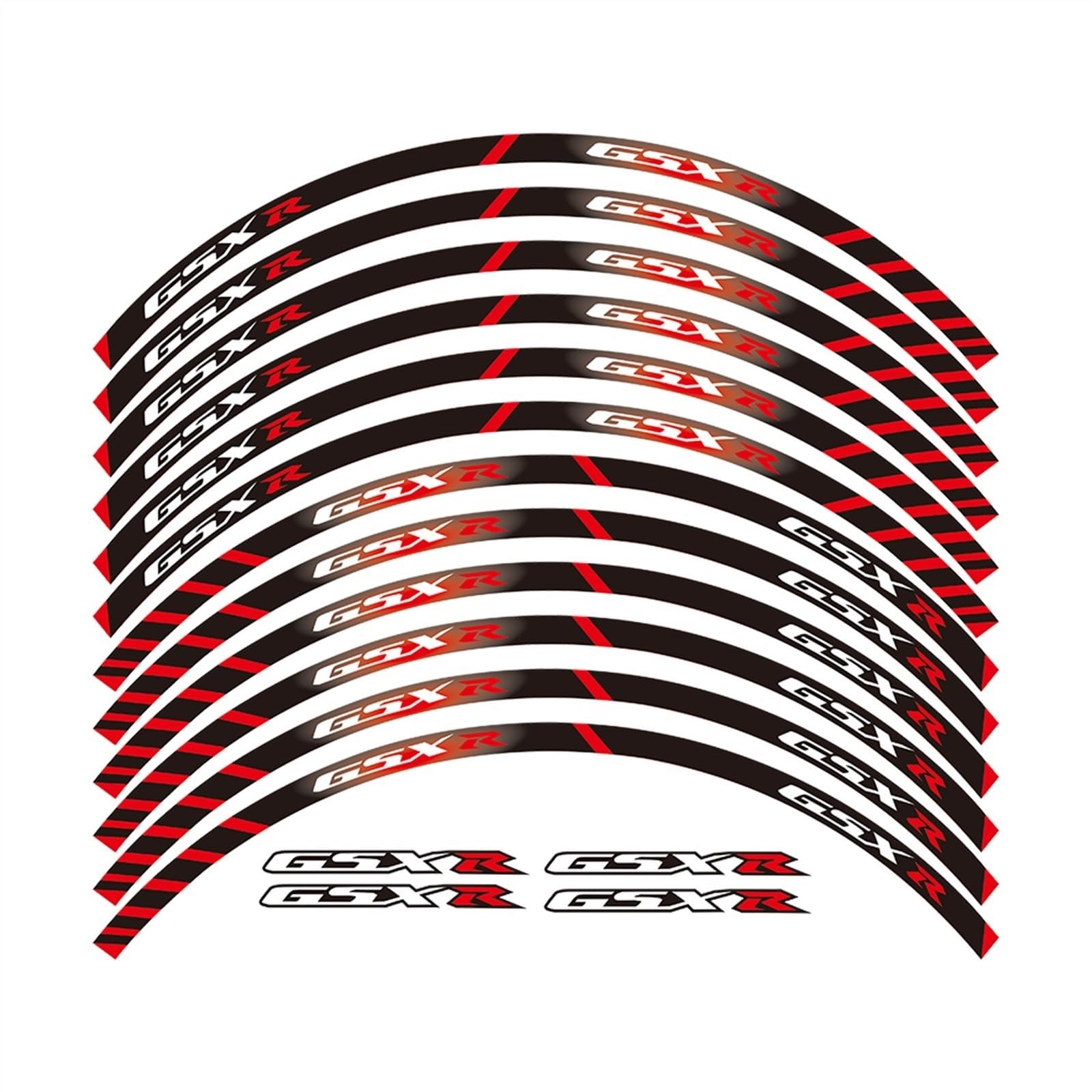 Motorcycle Wheel Stickers Rim Reflective Decals for Suzuki GSXR 250 400 600 1000 750 GSXR1000R GSXR1000 GSXR600 Decorative(Color5)