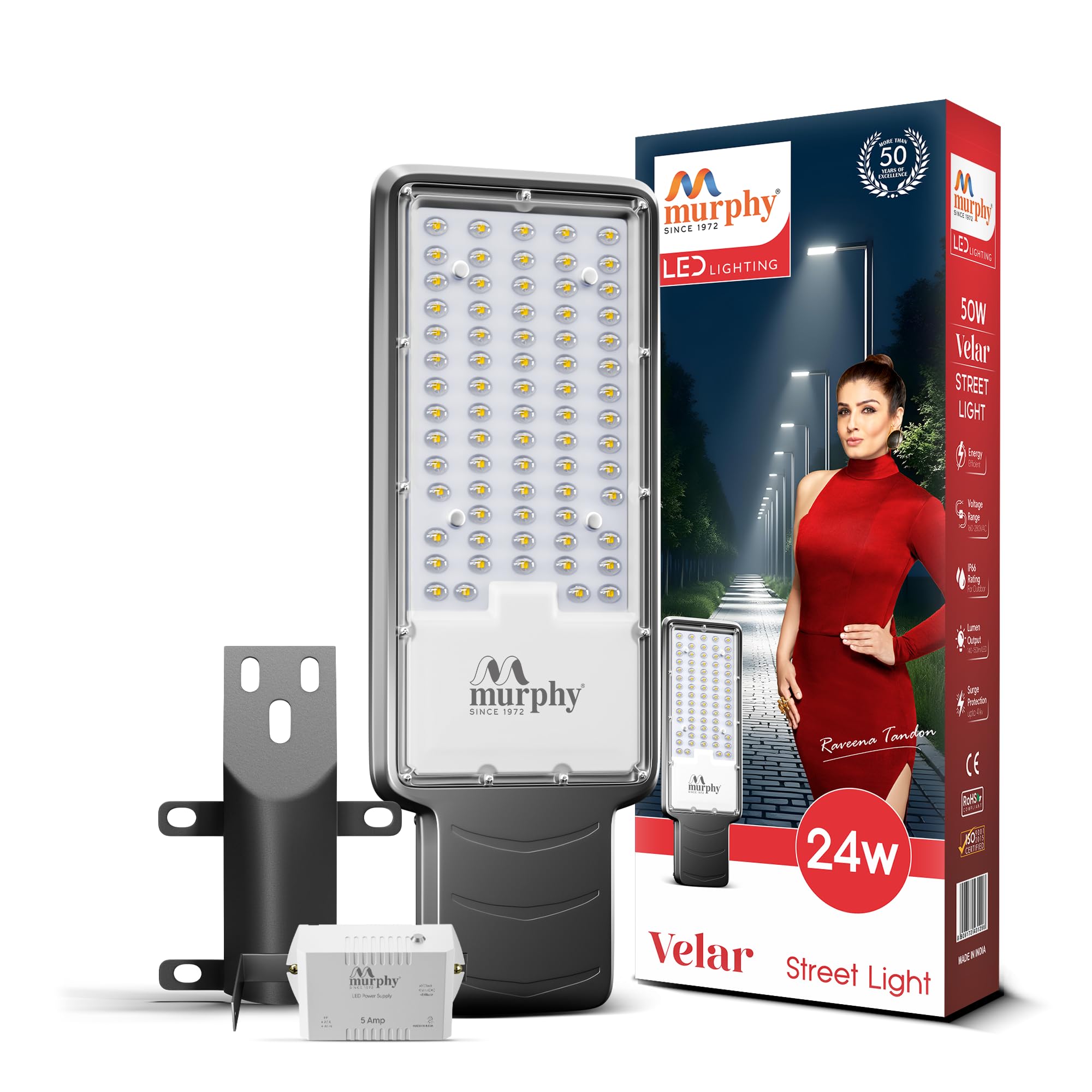 Murphy Lens Model 24W LED Waterproof with Auto On/Off Day Night Light Sensor Street Light : Pack of 1 (Cool White BIS Approved)-picture-23