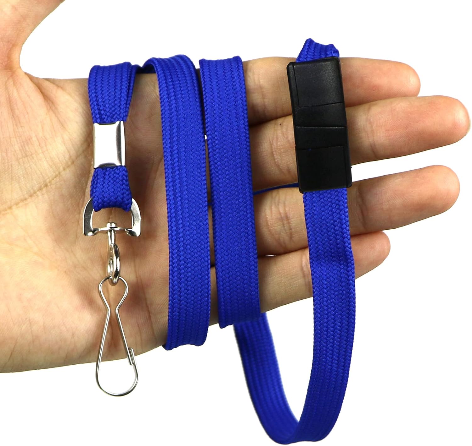 Ollain 25 Pack Breakaway Lanyard with J-Hook Bulk Flat Lanyards for Name tag ID Badges (Blue, Breakaway 25 Pack) - Image 3