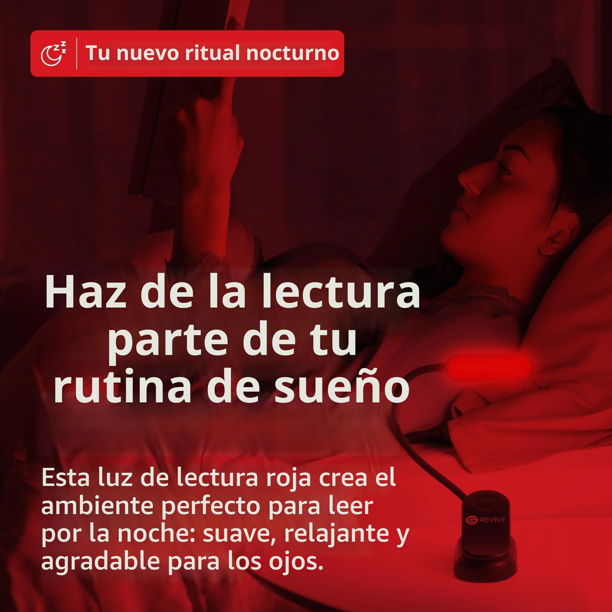 Gamma Revive - Lámpara de lectura (670 nm), color rojo