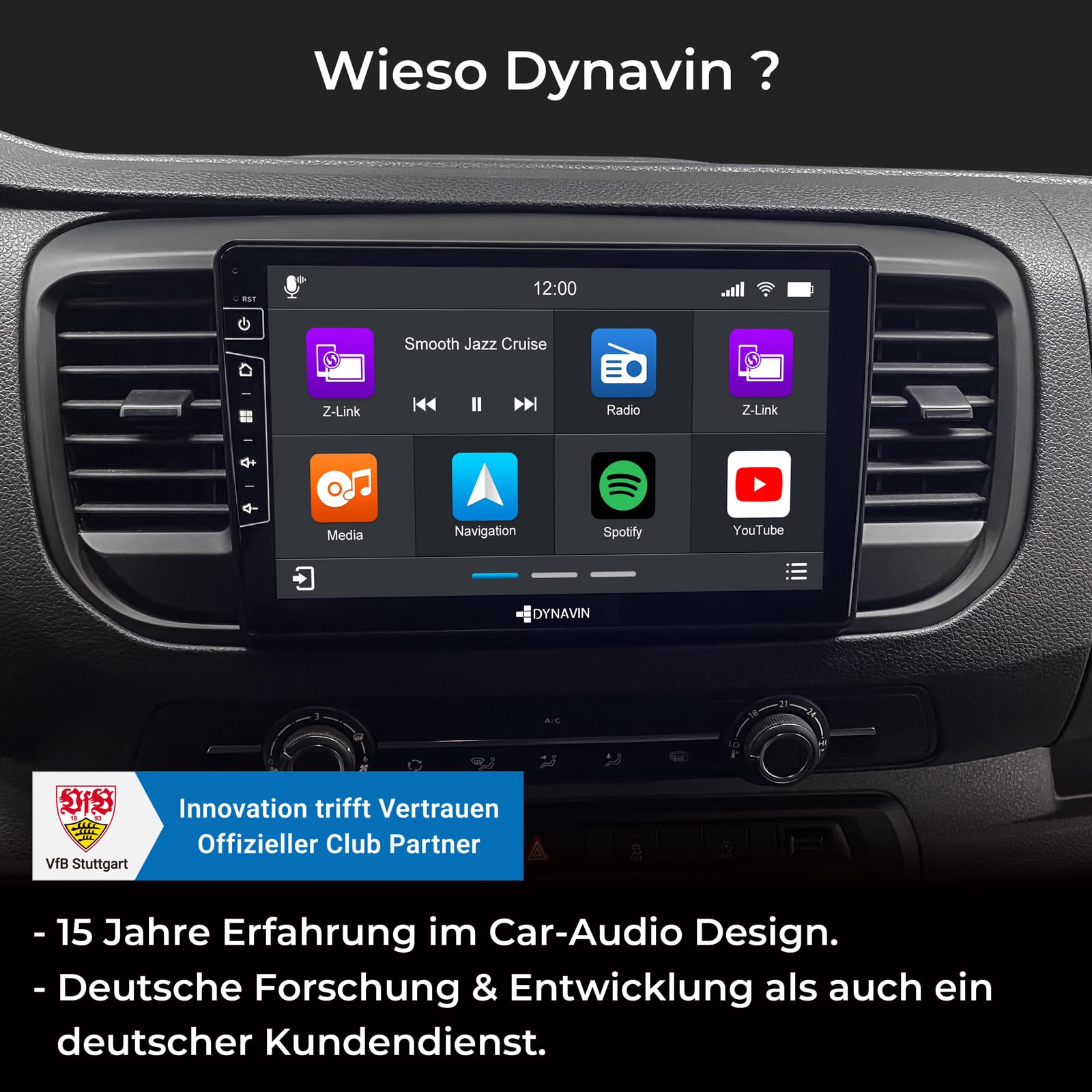 DYNAVIN Android Autoradio Navi für Toyota ProAce Opel Vivaro Peugeot Expert, 9 Zoll OEM Radio mit Wireless Carplay und Android Auto | Head-up Display | Inkl. DAB+: D9-TYPA Premium Flex