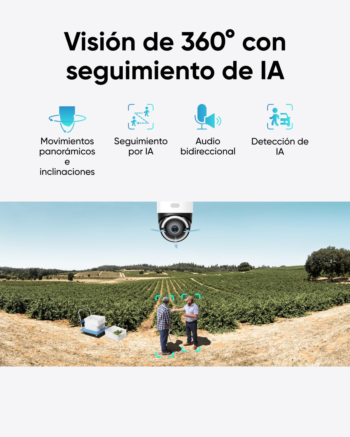 eufy Security Camara vigilancia WiFi Exterior 4G LTE CAM S330 | 4K UHD con movimiento horizontal y vertical, panel solar, seguimiento IA de personas y vehículos, con SIM