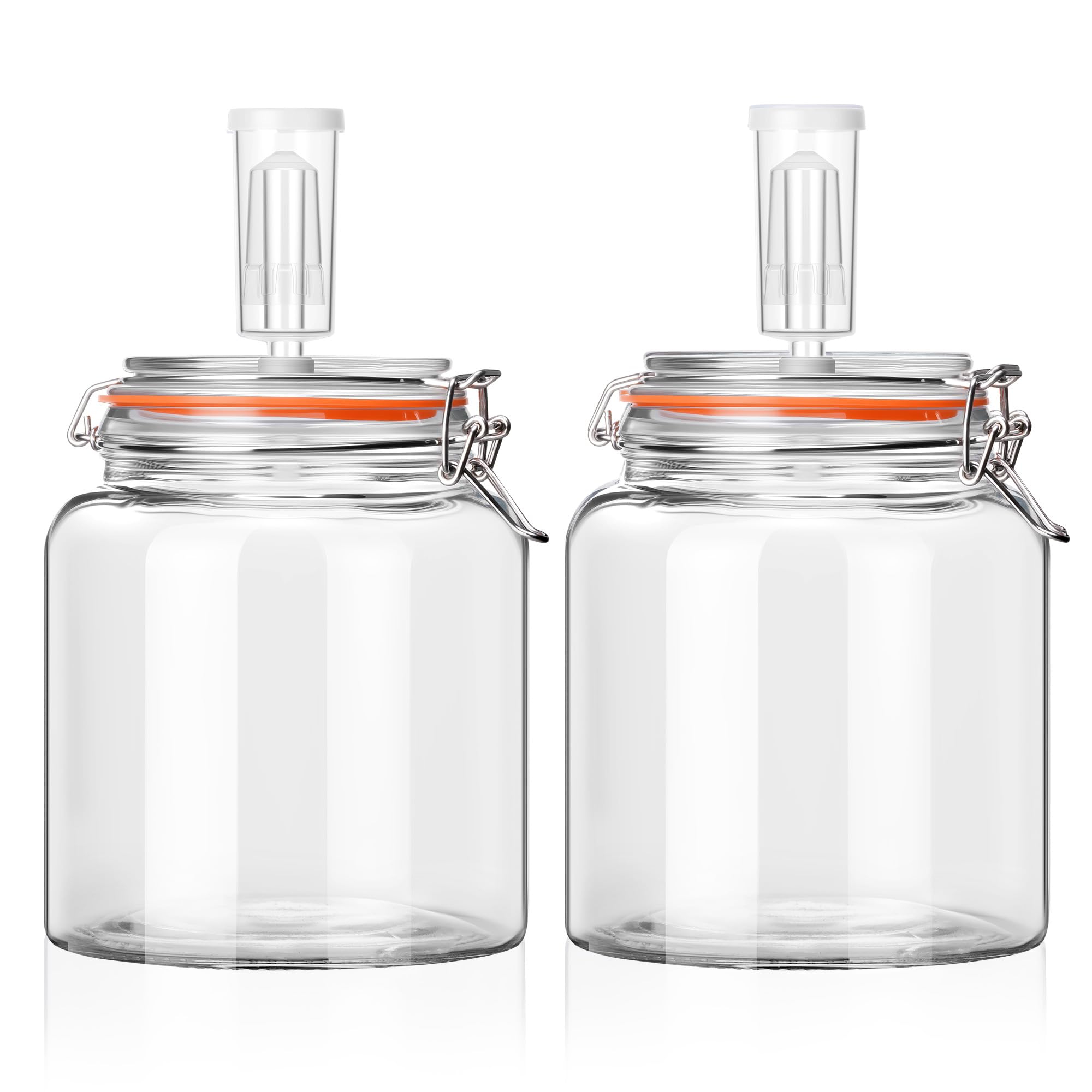 Photo 1 of YARWELL 0.6 Gallon Fermentation Jars with Airlocks, 2 Pack Glass Kit
