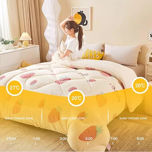 Miniatura 5 de ZTGL Lamb Cashmere Duvet Single Double Quilt, Winter Thickened Warm Lamb Velvet Quilt Core, Double-Sided Velvet Blanket, Super Soft Fluffy