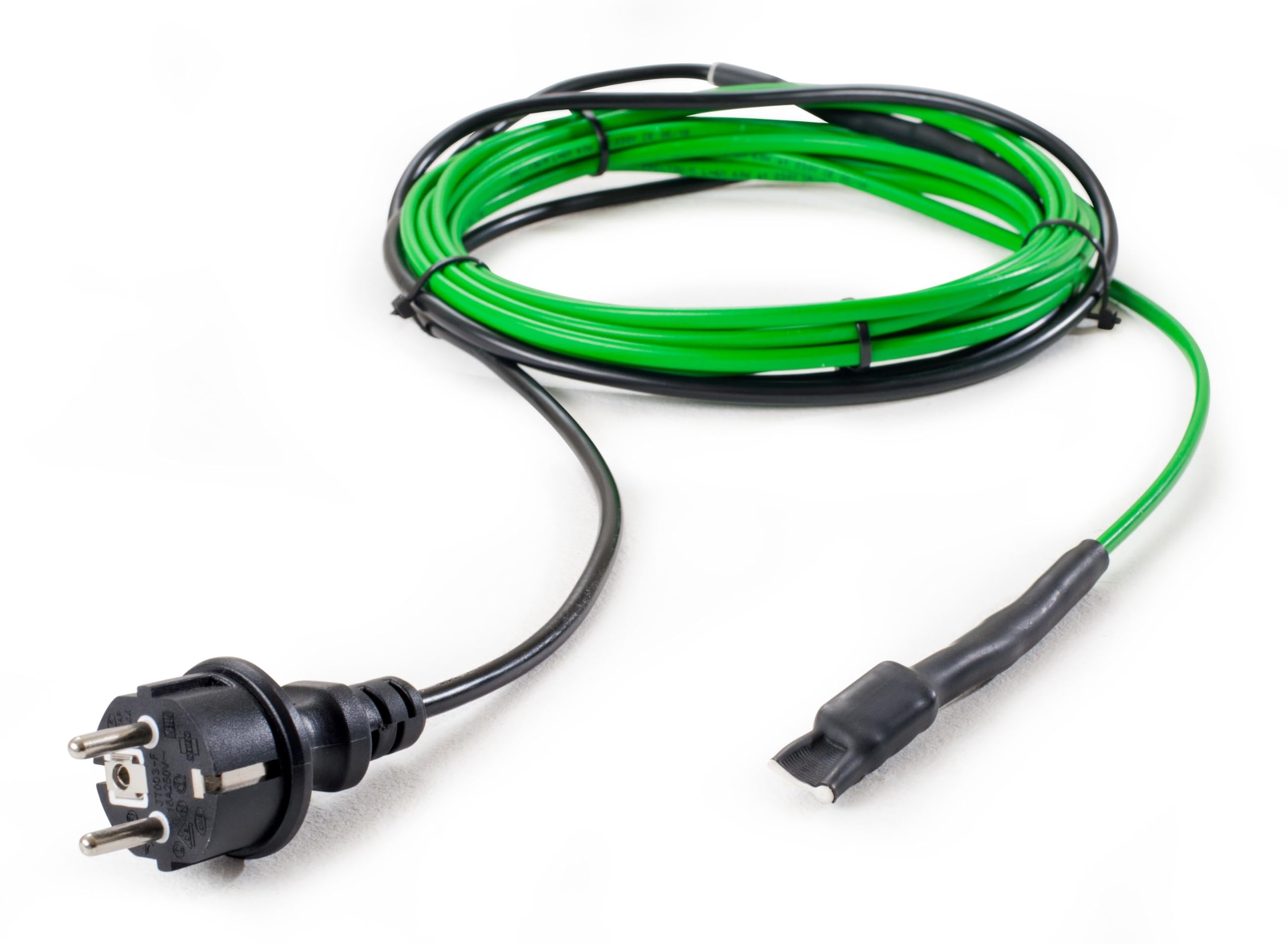 Frostschutz vorgefertigt stromsparend eisfrei Heizkabel Heizband 10 W/m mit Stecker und Thermostat 2-135m frostfrei für Rohr Dachrinne Photovoltaik Tränke Wasserbehälter, Länge:2.00m