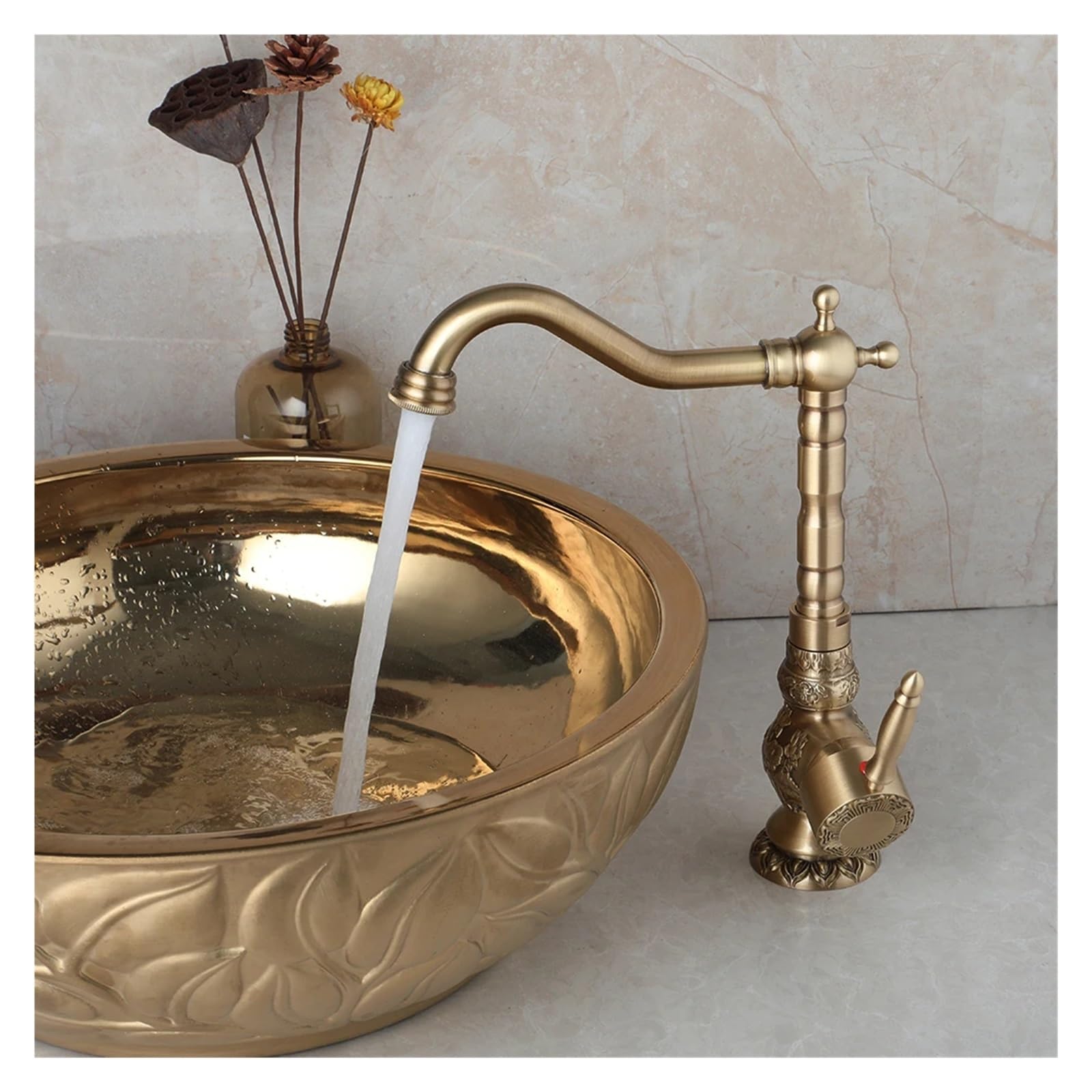 Robinet de lavabo mitigeur eau chaude et froide rotatif à 360 degrés