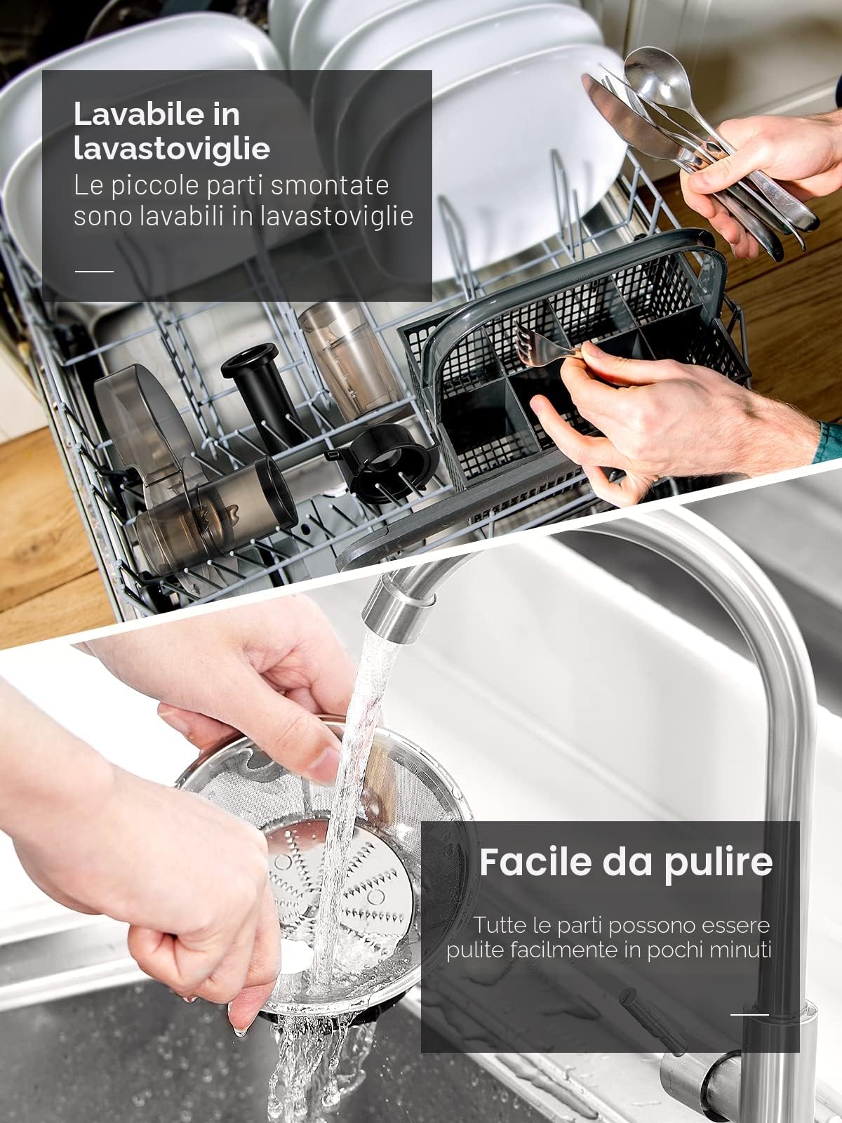 FOHERE Estrattore Frutta e Verdura Potenza Massima 800W, Centrifuga Frutta e Verdura con Bocca da 65mm, 3 Velocità di Regolazione, Spazzola Inclusa, Facile da Pulire, Acciaio Inossidabile Senza BPA