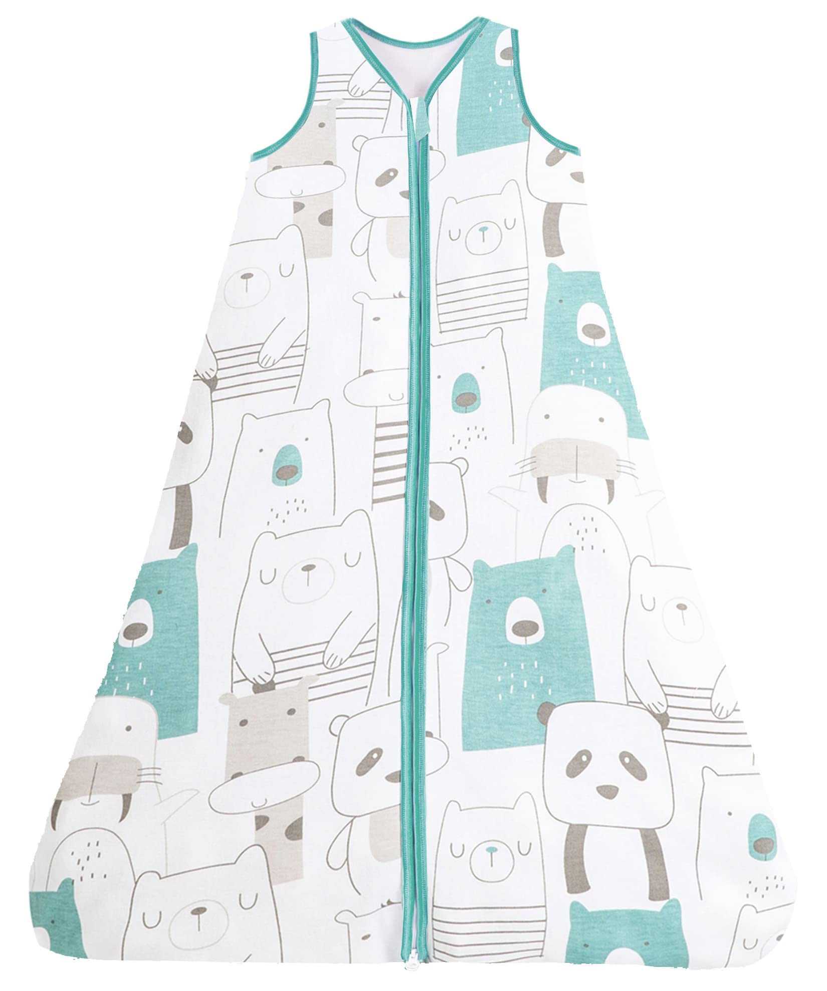 Chilsuessy Baby Sleeping Bag 100% Cotton 1Tog Toddler Sleeping Sack Newborn Wearable Blanket Summer Swaddle Wrap, Panda, L/1-2 Years