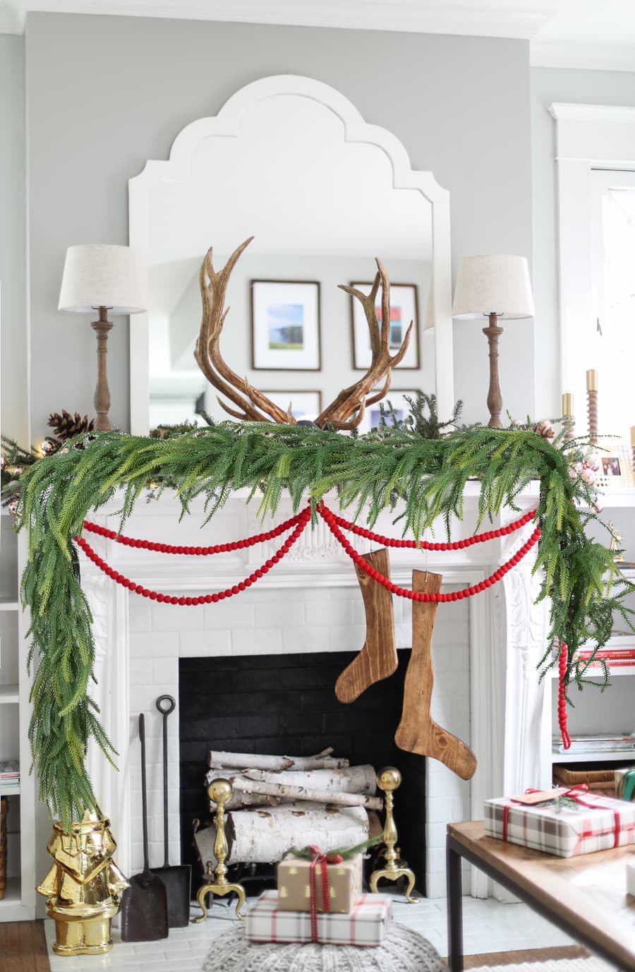 DearHouse Pine Garland Christmas Decoration, Artificial Greenery Garland Norfolk Pine Leaves for Holiday Season Mantel Fireplace Table Runner Centerpiece (Pine Garland) - Image 8