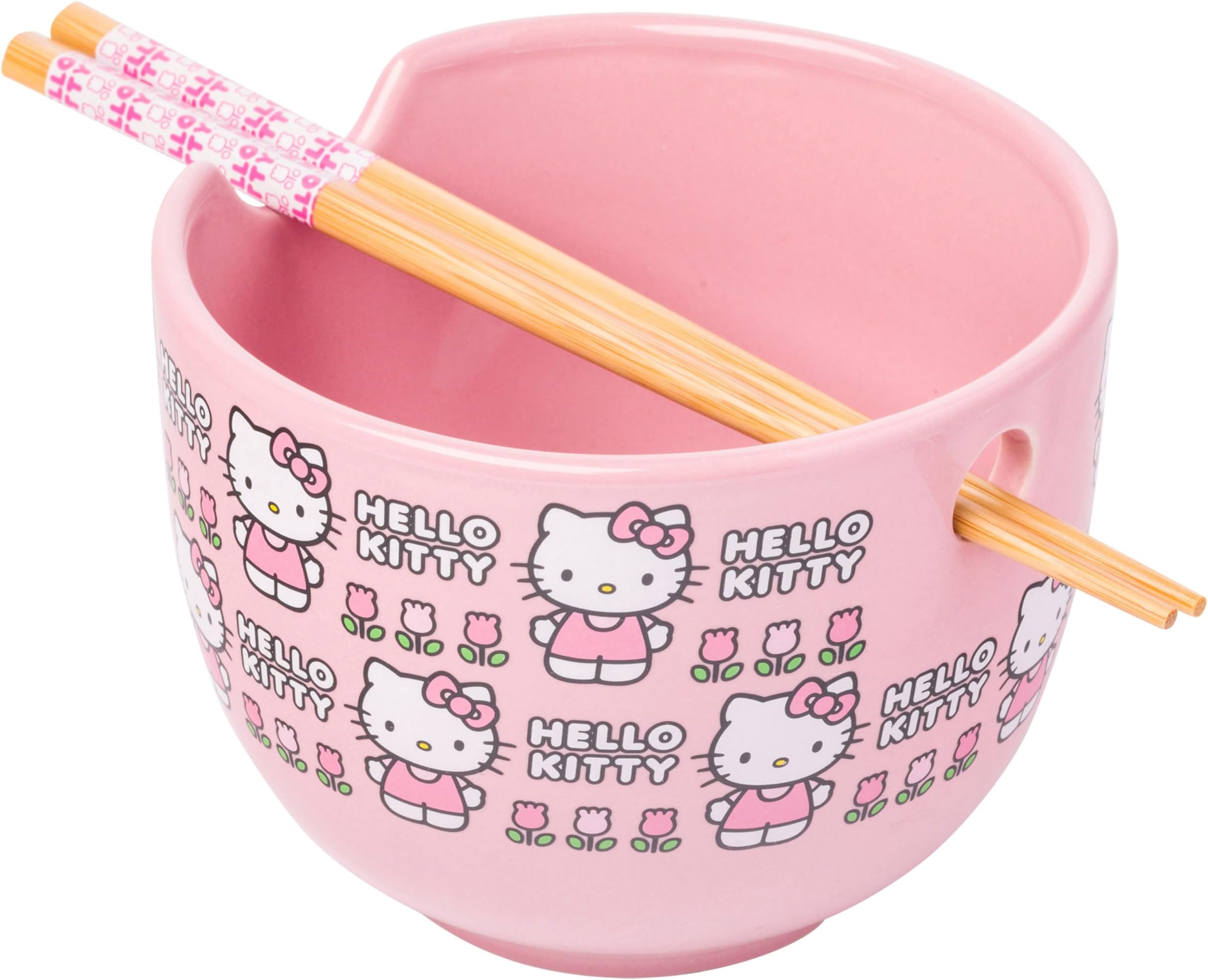 Hello Kitty Flower Pattern Ramen Bowl