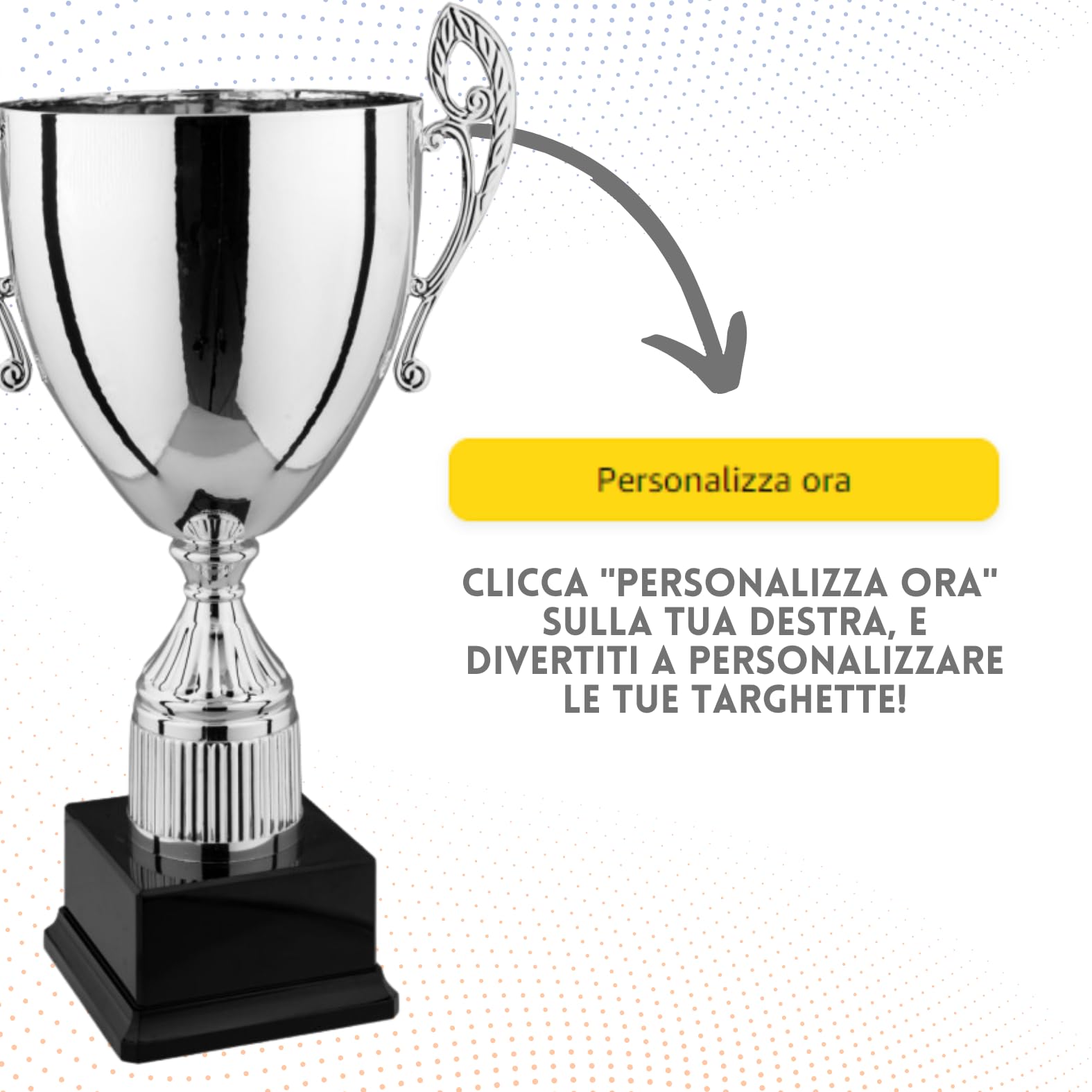 Coppa Trofeo Premiazioni Personalizzate Grandi Calcio, Fantacalcio, Tennis, Padel, Basket, Volley Premiazioni Sportive Eventi Riconoscimenti con Targhetta cod 3.209
