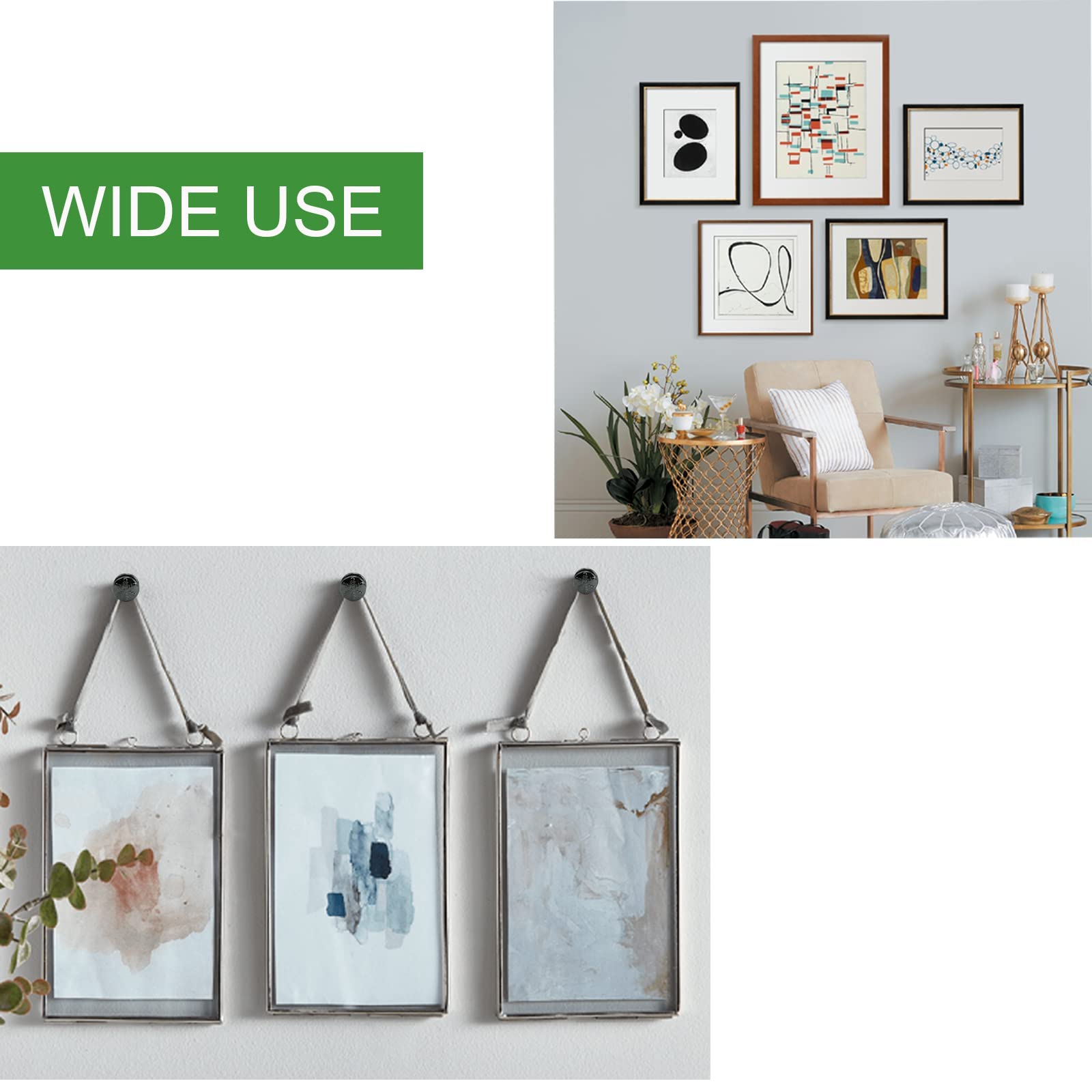 Ganchos Para Cuadros A Pared Hoeine Colgadores De Fotos, Kit De 181 Piezas Para Colgar Cuadros, 5 Tamaños De Ganchos De Fotos Y 2 Tamaños De Clavos Para Colgar Cuadros Para Pared