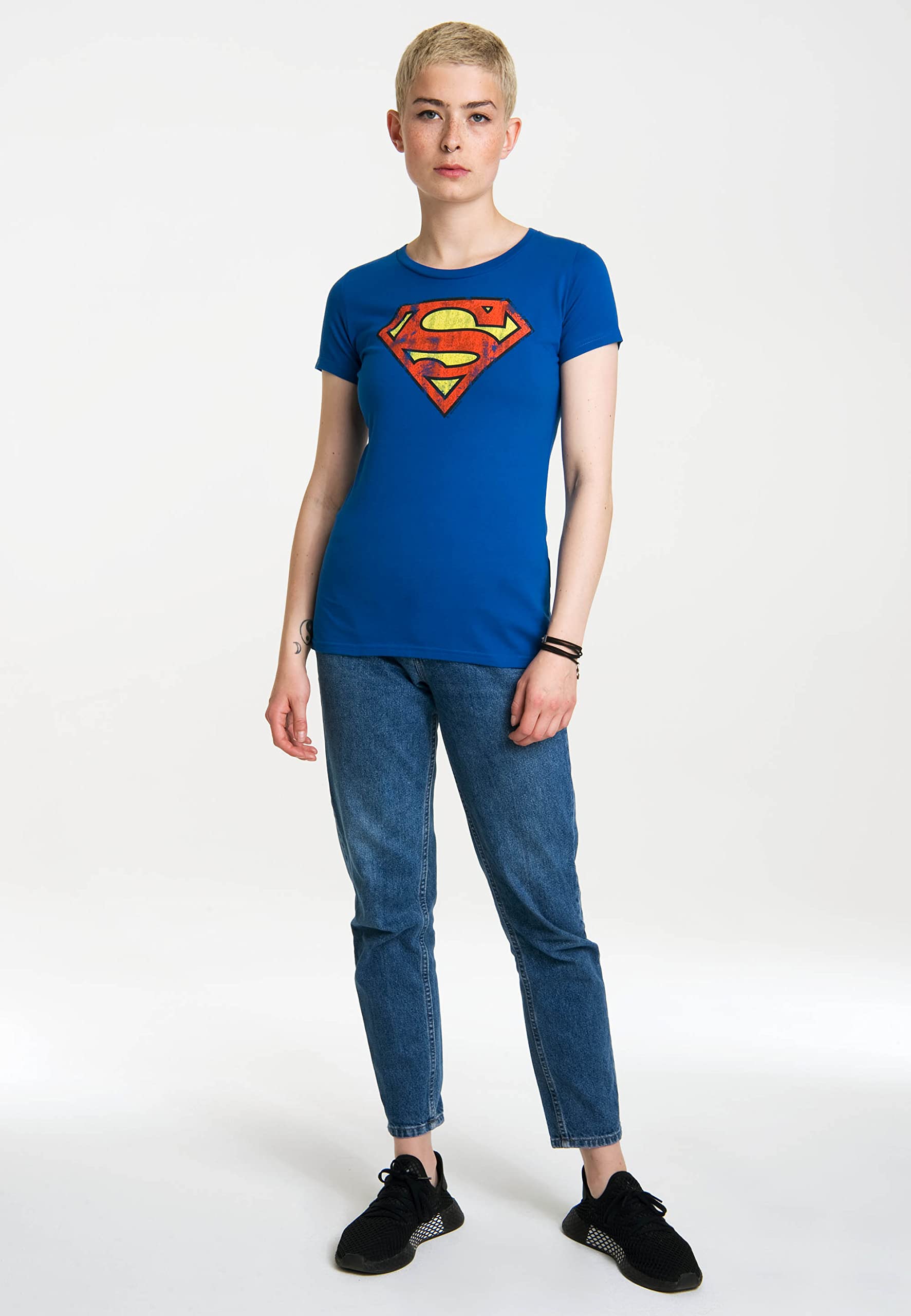 LOGOSHIRT® DC Comics I Superman I Logo I Maglietta Stampata I Donna I Design Originale su Licenza
