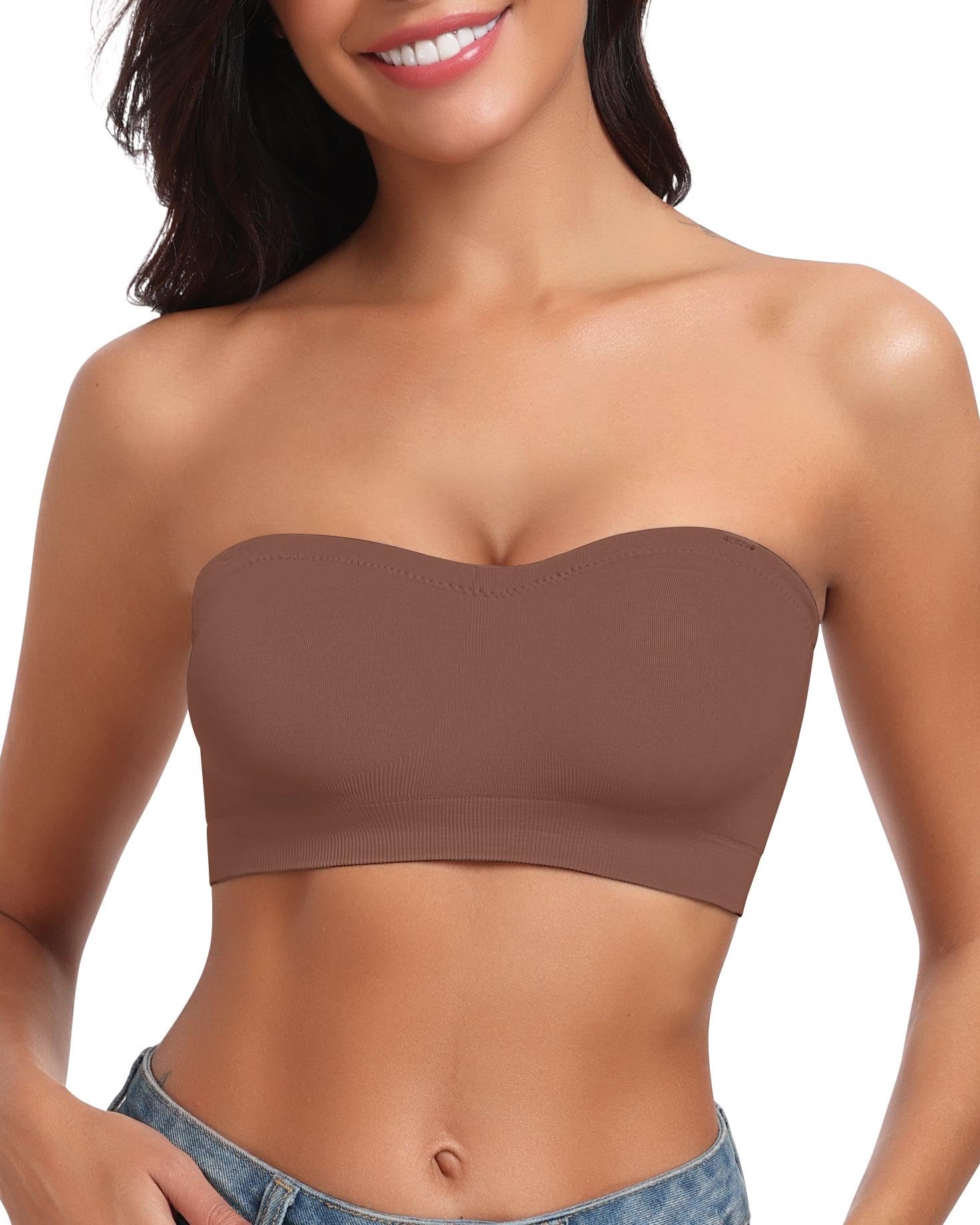 Lemorosy Strapless beha voor dames, push-up beugel, blote