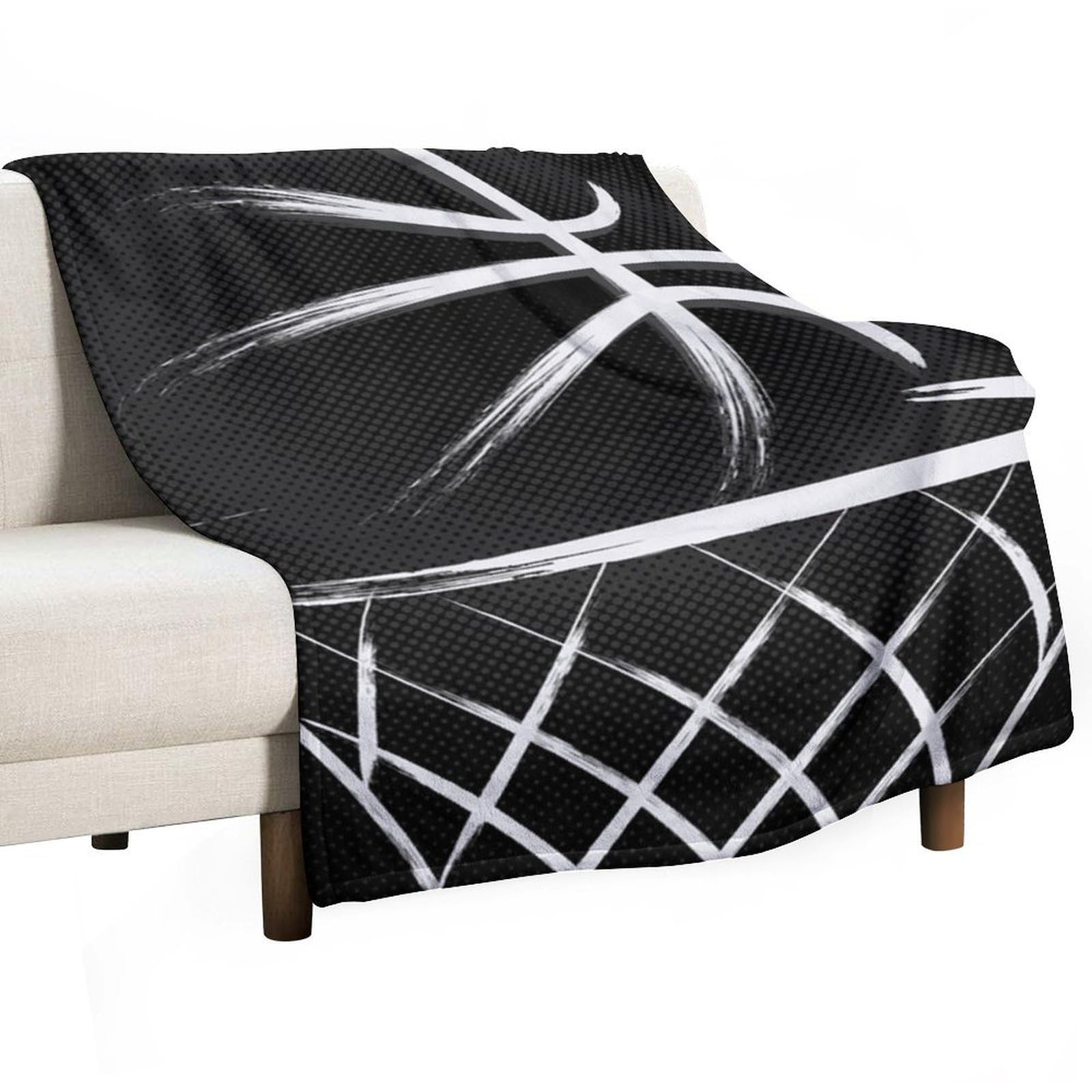 Hxwokrum Flannel Blanket, Basketball Throw Blanket for Couch Sofa Bed Office, Soft And Comfortable Without Pilling