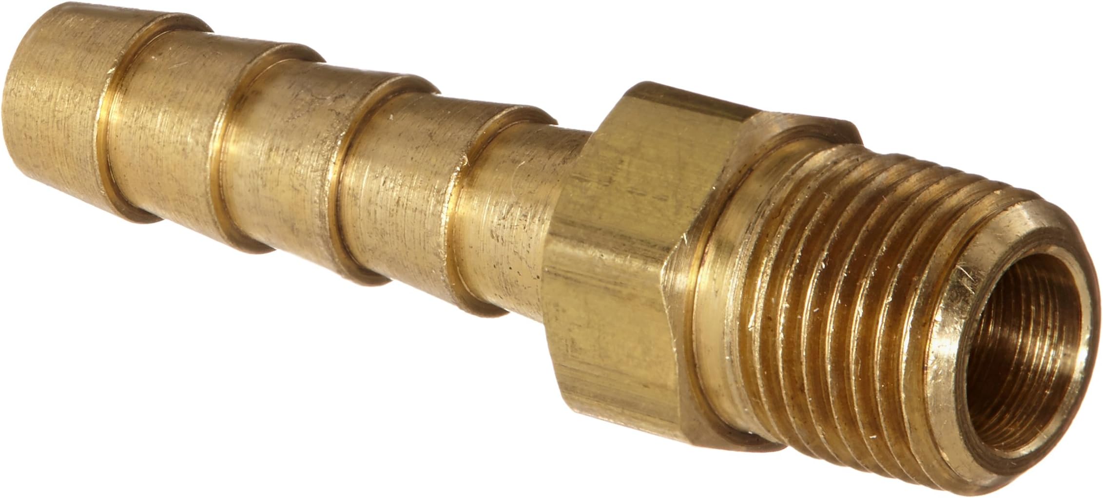 Anderson Metals 57001-0402 Brass Hose Fitting, Adapter, 1/4" Barb x 1/8" NPT Male Pipe