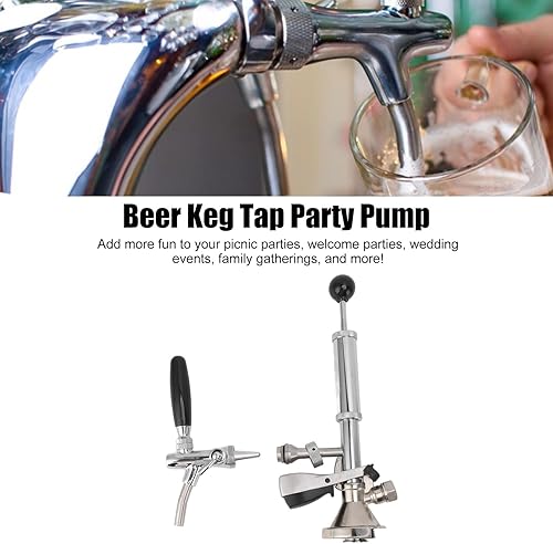 Miniatura 2 de Bomba de fiesta de barril de cerveza de 4 pulgadas, grifo de barril de cerveza de acero inoxidable, barril de cerveza reutilizable, bomba Kegerator
