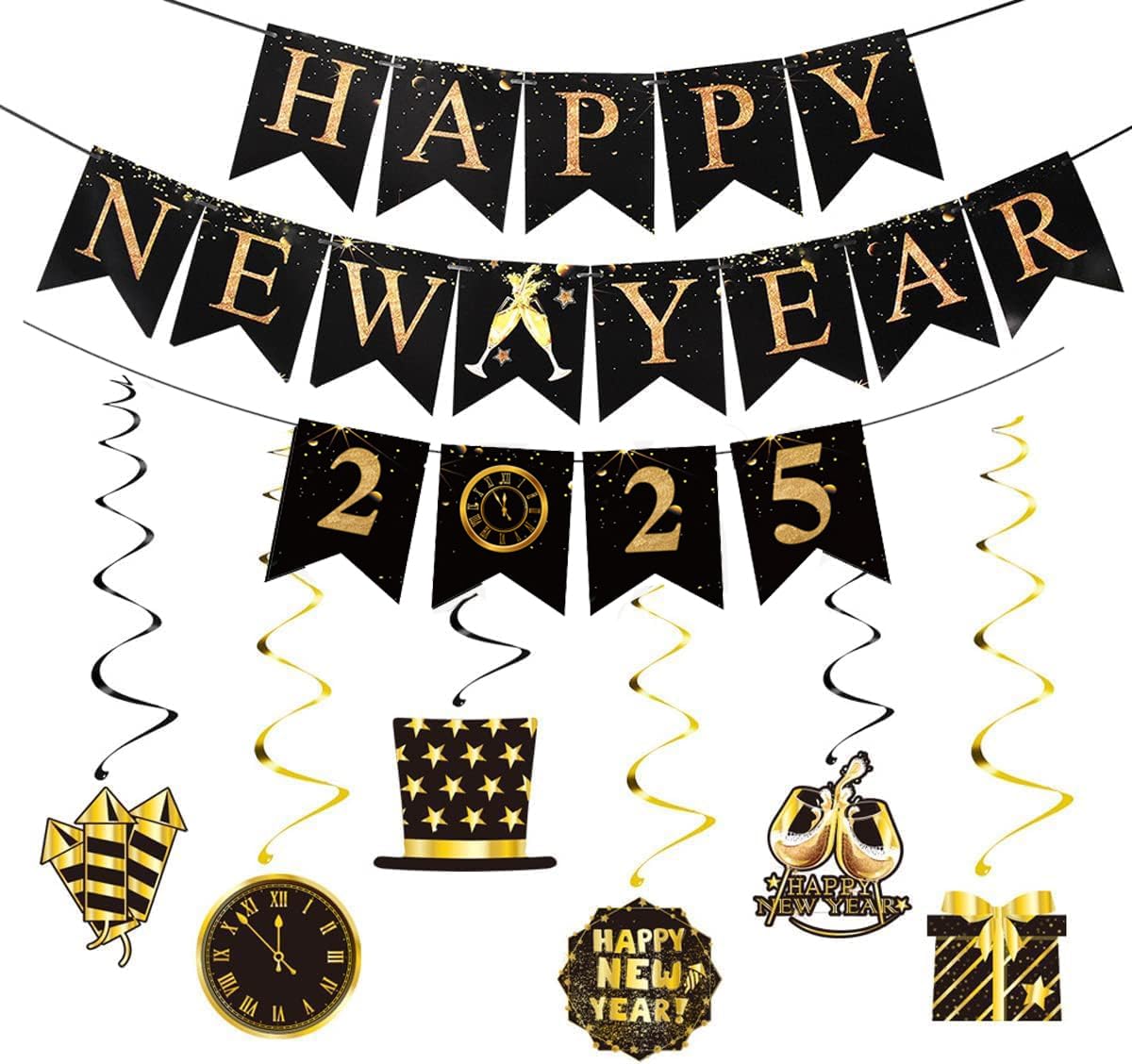 Happy New Year 2026 Banner, New Years Eve Decorations