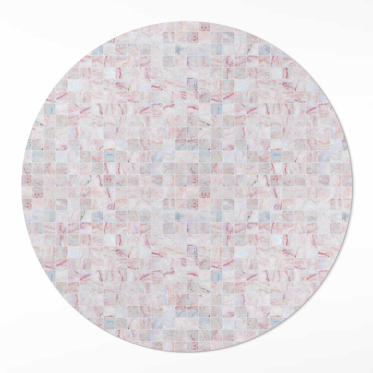 Tapis vinyle rond ø50 cm motif mosaïque en pierre fine pour sol de cuisine