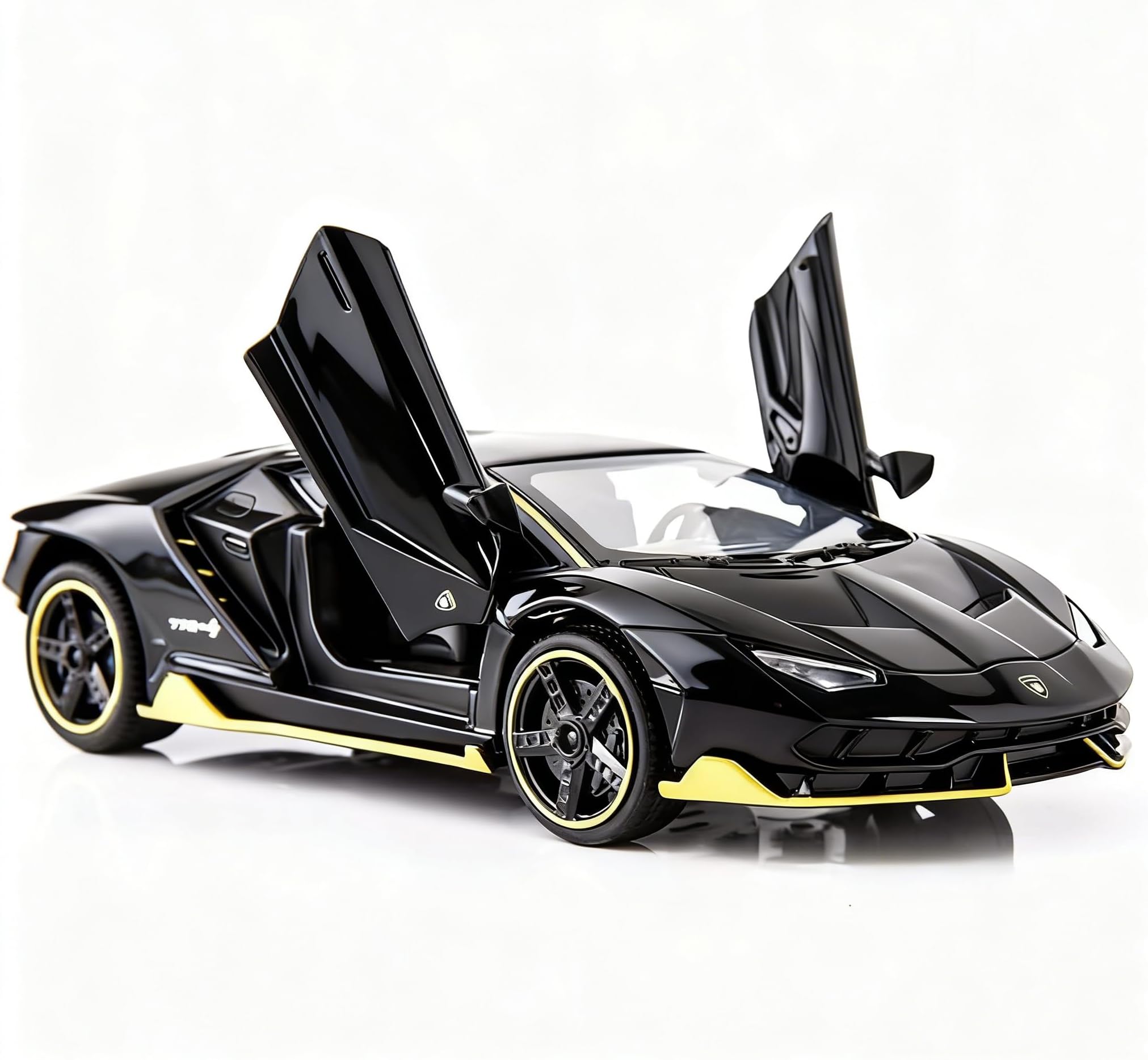 TGRCM-CZ 1:32 Lamborghini LP770 Model Pull Back Car Toy car with Sound and Light for Kids Boy Girl, Metal Body, Door Opened, Black