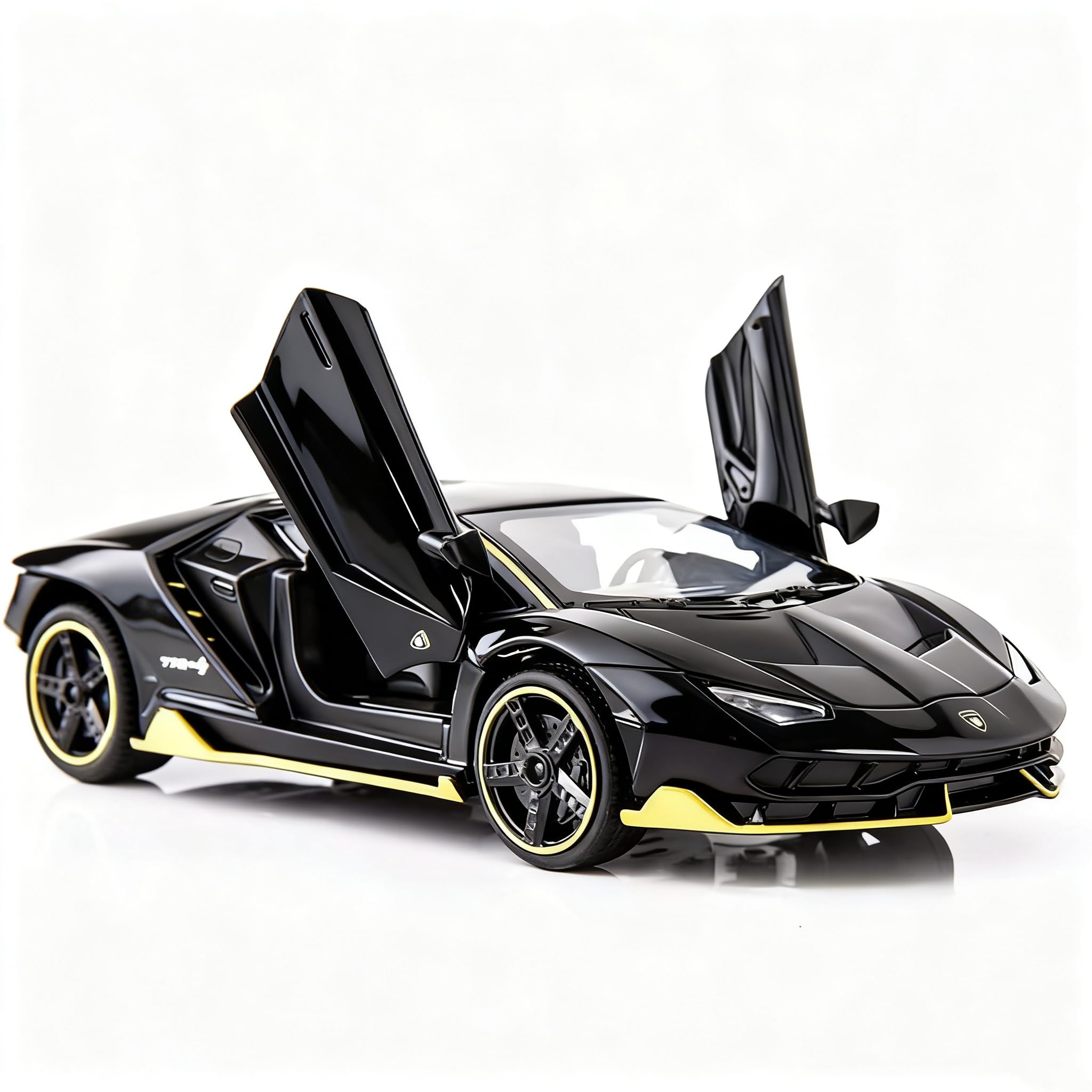 1:32 Lamborghini LP770 Model Pull Back Car Toy car with Sound and Light for Kids Boy Girl, Metal Body, Door Opened, Black