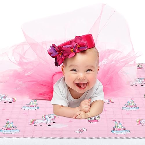 Miniatura 7 de Funtery - Alfombra de juego para bebé de 43 x 43 pulgadas, portátil, antideslizante, lavable, plegable, para tiempo boca abajo, gran corralito para
