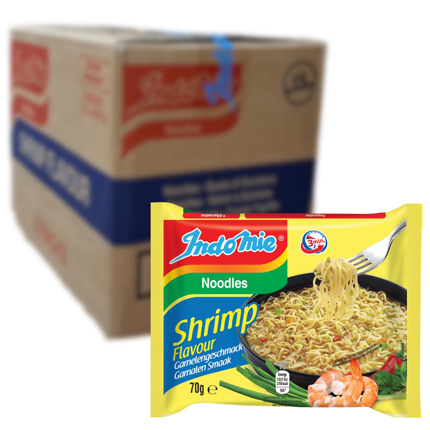 INDOMIE Instant Noodles Shrimp - Multipack (40 x 70 GR)