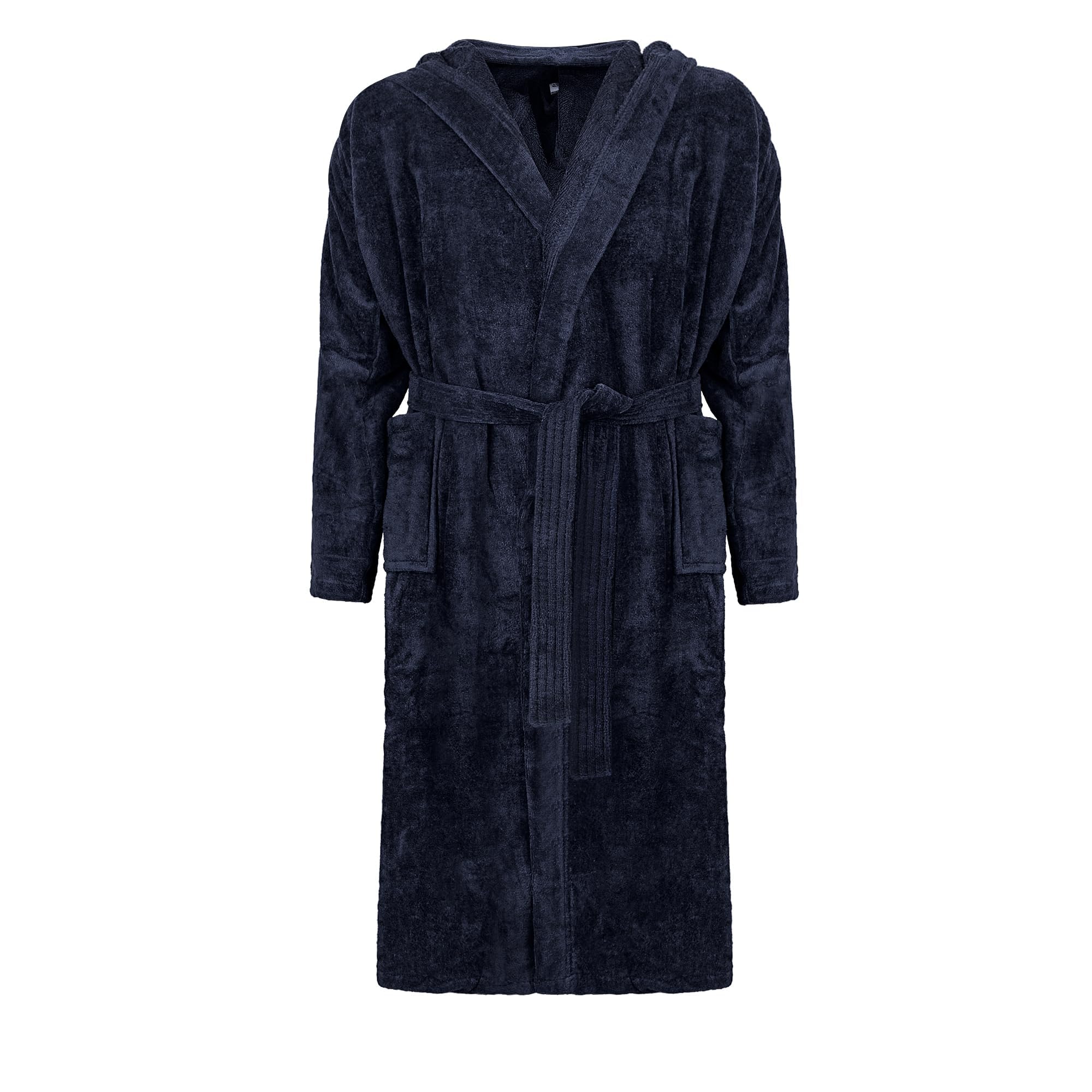 Abstract Cotton Mens Bathrobe- Terry Cloth Towel Robe for Men/Teens/Kids- Hooded Robes with Velour Finish - 100% Cotton