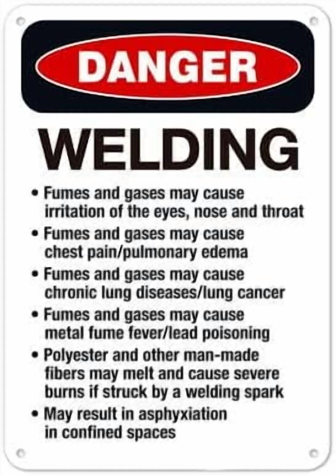 (2-Pack) Metal Tin Sign Welding Fumes And Gases May Cause Irritation Of The Eyes Nose And Throat OSHA Sign Facility Signs NO.27739 Sign 8x12 Inch - Clear Warning for Home & Use