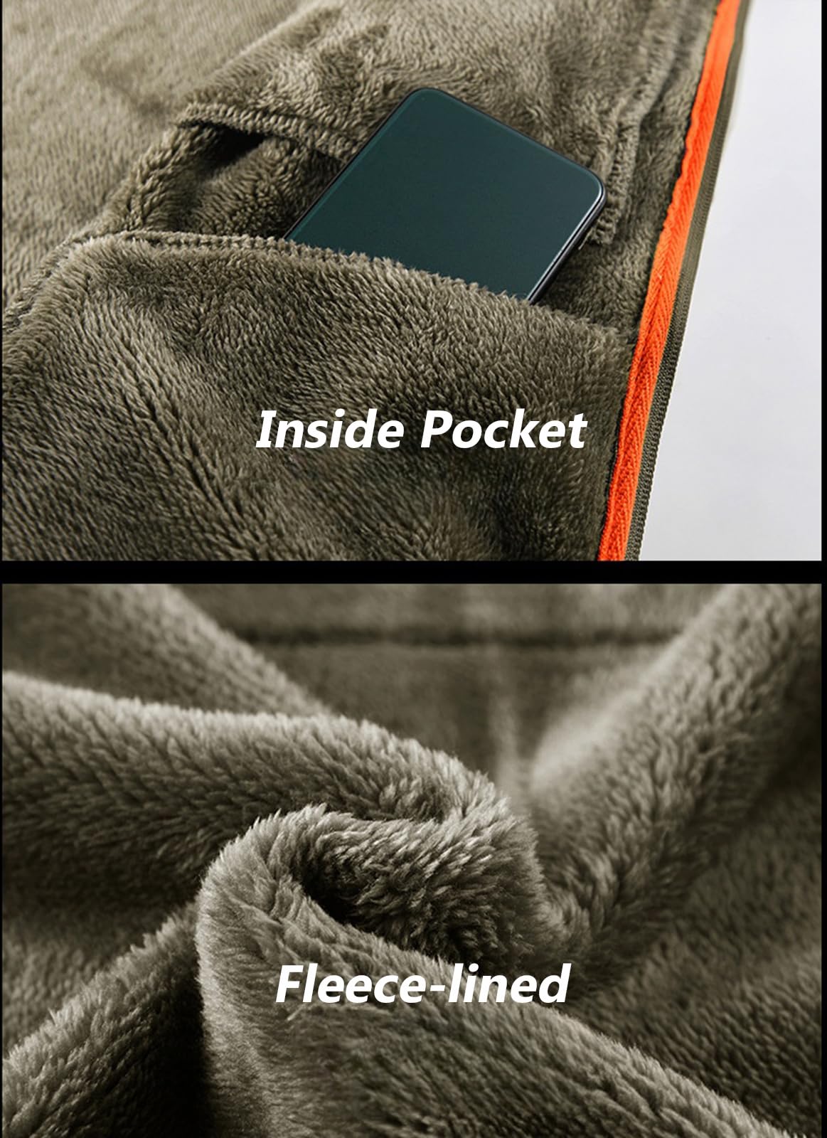 PADOLA Veste Polaire Homme Hiver Double Face Col Roulé Pull Chaude Zippé Manteau avec Multi-Poches Uni Blouson Parka Sherpa d'extérieur Vestes Travail Blousons Pulls