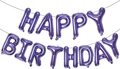 Miniatura 16 de KALOR Globos Negros con Pancarta de Feliz Cumpleaños, Letras de Globos de Papel de Aluminio Mylar de 16 Pulgadas para Decoraciones de Fiesta de