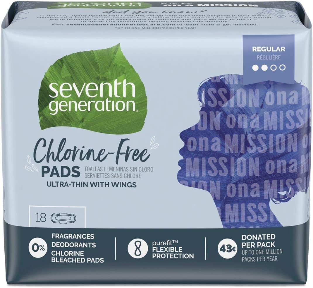 Seventh Generation Pads with Wings for sensitive skin Ultra Thin