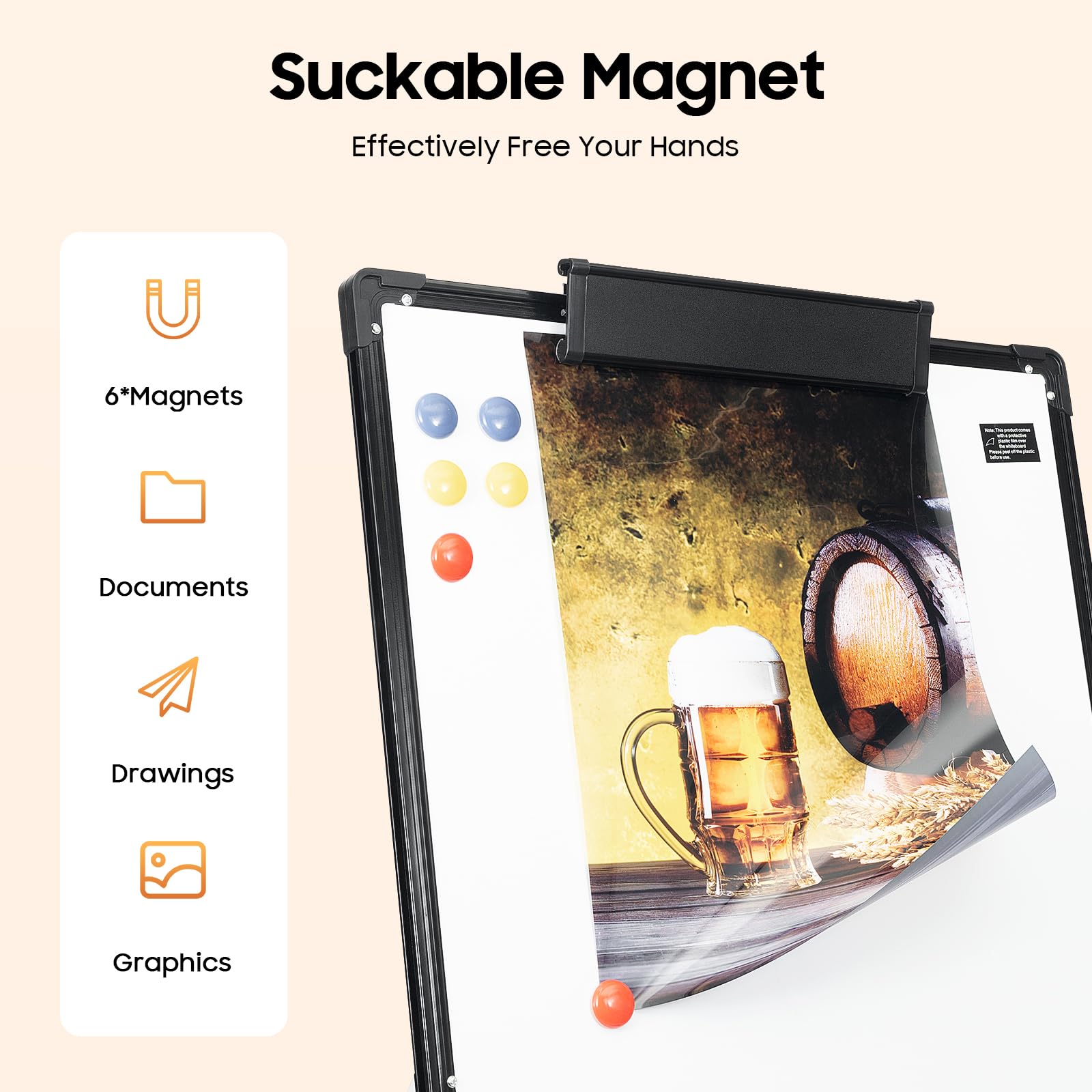 Magnetische Whiteboard-Staffelei Höhenverstellbar Dreibein Flip Chart Board Tragbares Trocken Abwischbare Tafel Dreibein Whiteboards mit Magnete, Radiergummi und Whiteboard-Stift