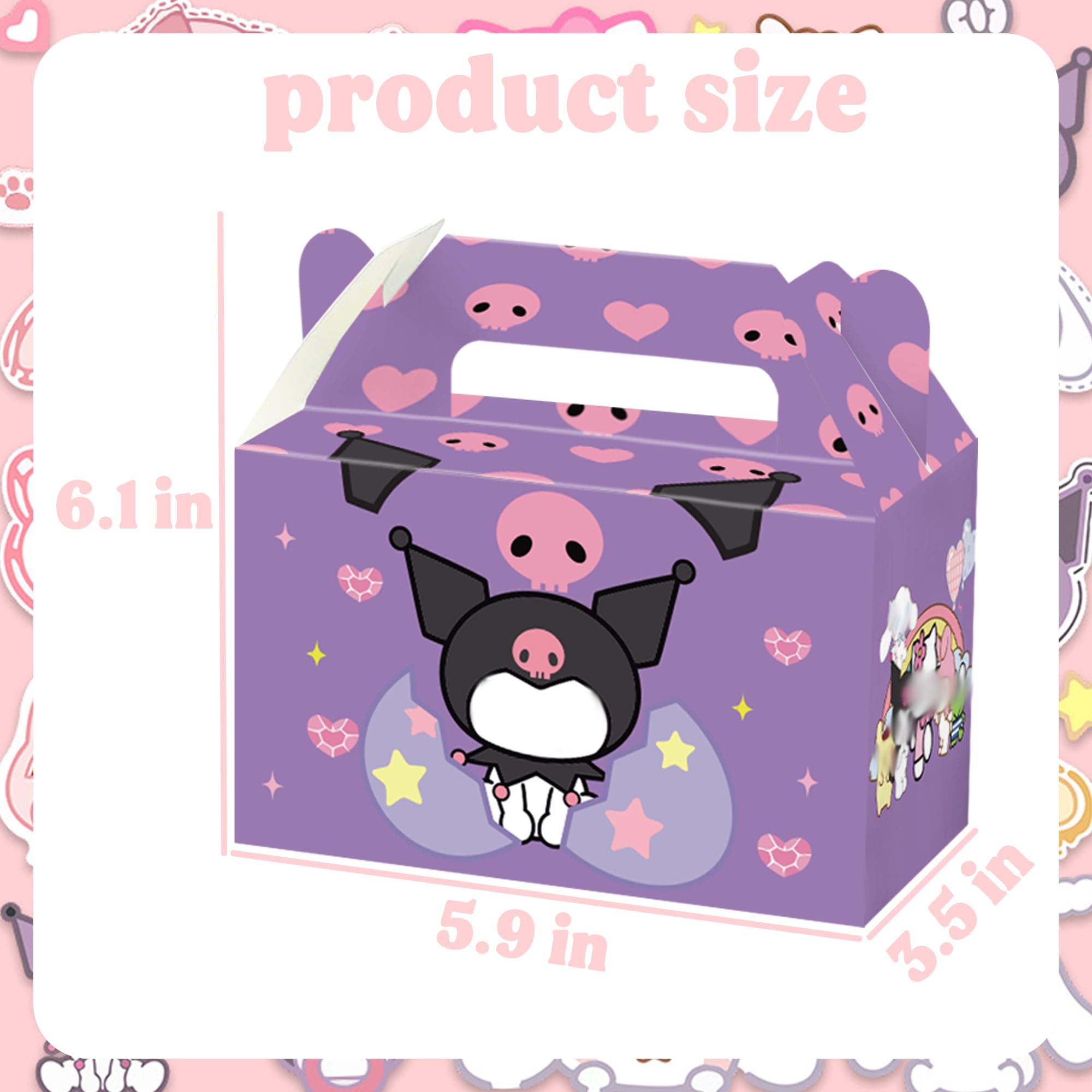 ARERQEWN Kawaii Birthday Decorations, 12 PCS Kawaii Goodie Bags, Kawaii Party Candy Gift Bags for Kawaii Party Decorations