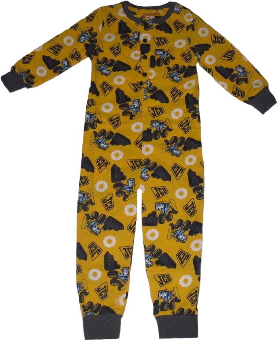 Jcb Digger Boys Onesie Pyjamas Yellow