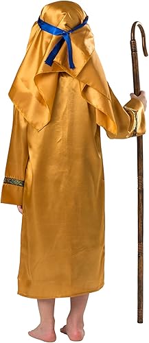 Miniatura 2 de Dress Up America Disfraz de San para niños, disfraz de pastor marrón y dorado para niños, disfraz bíblico para niños