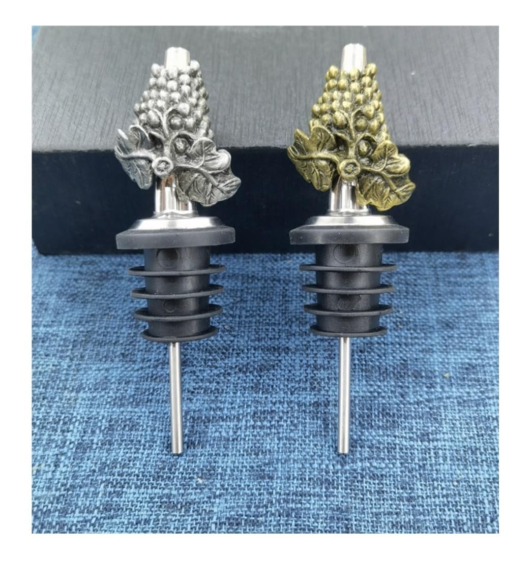 Verseur pour Bouteilles De Vin 2pcs Vintage Métal Bouteille De Vin Champagne Verseur Bouchon Raisin en Forme Bouchons Outils pour Vin