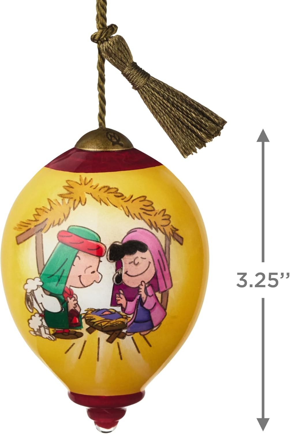 Hallmark Peanuts Ne'Qwa Art Christmas Pageant Christmas Ornament, Hand-Painted Glass, Gifts for Peanuts Fans - Image 4