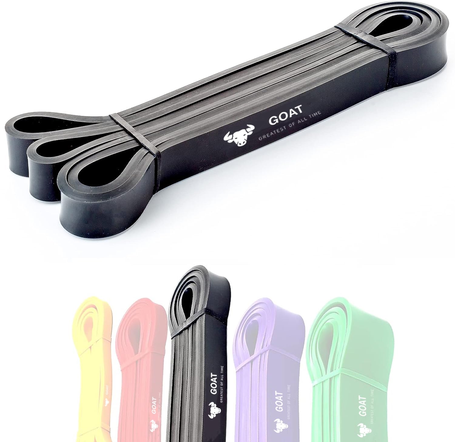 GOAT Resistance Bands for Workout for Men and Women | Assist Bands for Pull Ups, Stretching, Weight Loss | Exercise Band for Home Gym Fitness Anti Snap Natural Latex (Black 15-30 KGS + Door Anchor) (B0CSW8GJ6G) Amazon Price History, Amazon Price Tracker