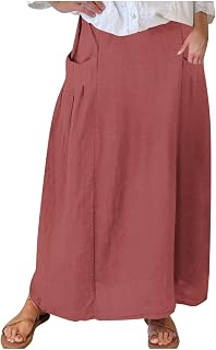 Falda Tablas Falda Holgada y cómoda con Bolsillo de Color sólido Informal a la para Mujer Pareos Playa Mujer Largo Faldas De Fiesta Elegantes Tallas Grandes Vestidos De Fiesta