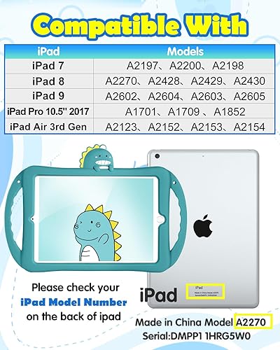 Miniatura 2 de Funda para iPad de 987 generación de 10.2 pulgadas para niñas y niños, diseño de dibujos animados suave Kawaii 3D, para mujeres y adolescentes,