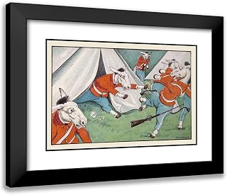 ArtDirect Peter Newell 24x17 Black Modern Frame and Double Matted Museum Art Print Titled - A Mule Broke Out with Chicken-Pox - Broke Out His Tent, You See (1904)