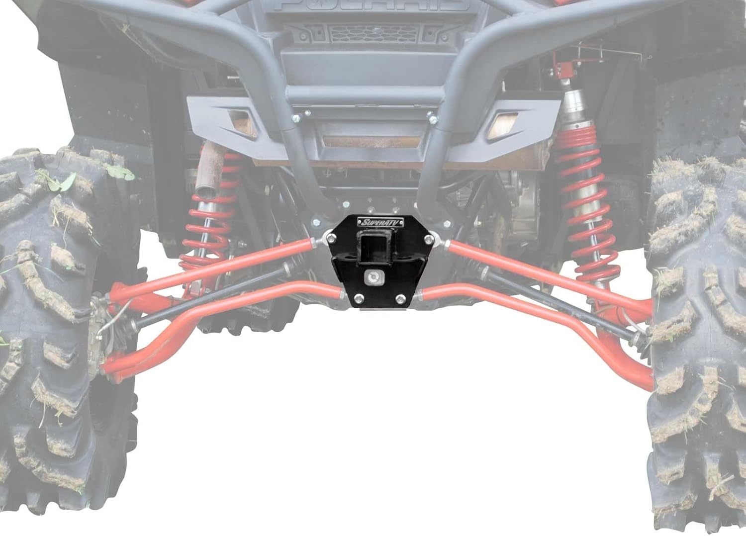SuperATV 2" Rear Receiver Hitch for [2011-2014] Polaris RZR XP 900 / [2012-2014] Polaris RZR XP 4 900 UTV | Includes Cotter Pin and Hitch Pin | Made of 3/16” Heavy-Duty Steel | Tow up to 1500 Lbs.