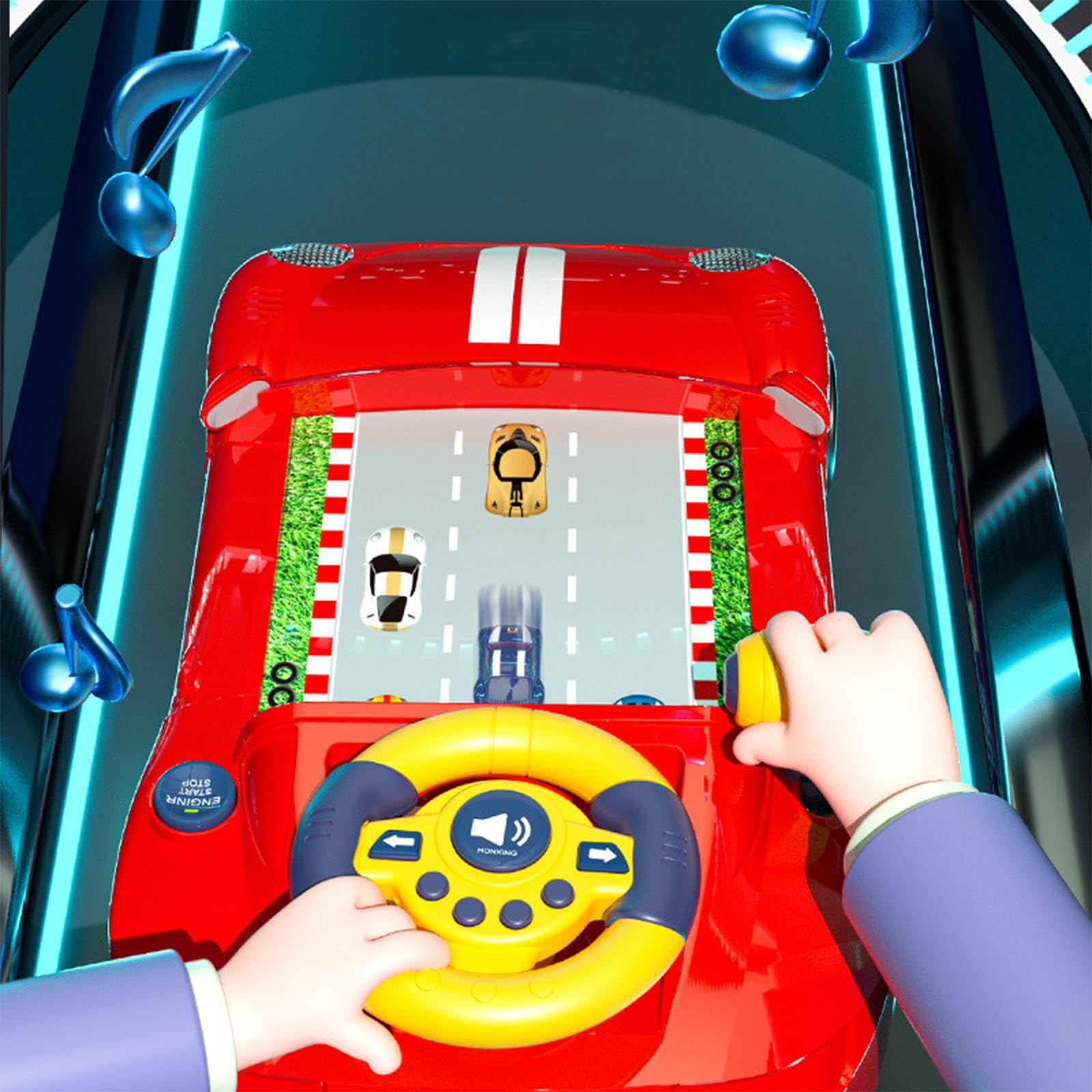 Volante interattivo per Giochi di Guida, migliora Le abilità, Giocattolo Musicale, Regalo educativo per Bambini dai 3 ai 6, Regalo di Compleanno
