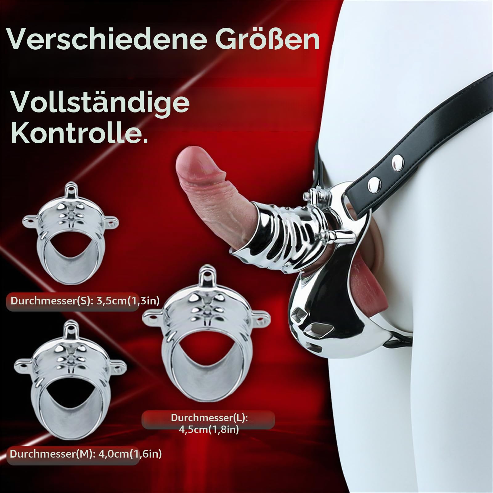 Keuschheitskäfig Edelstahl Herren Metall Peniskäfig 3D Cock Cage Sexspielzeug Mit Einstellbar Gürtel Belüftung Keuschheitsgürtel Chastity Cage Male SM Bondage Keuschheit Gerät,Silber,S