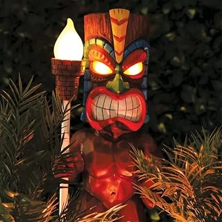 Gartenbeleuchtung Solar Outdoor Light Lawn Lamp Retro Maya Torch Resin Ornament Garden Decoration Nightlight Hawaii Sculpture Sunlight Statues(Blue)