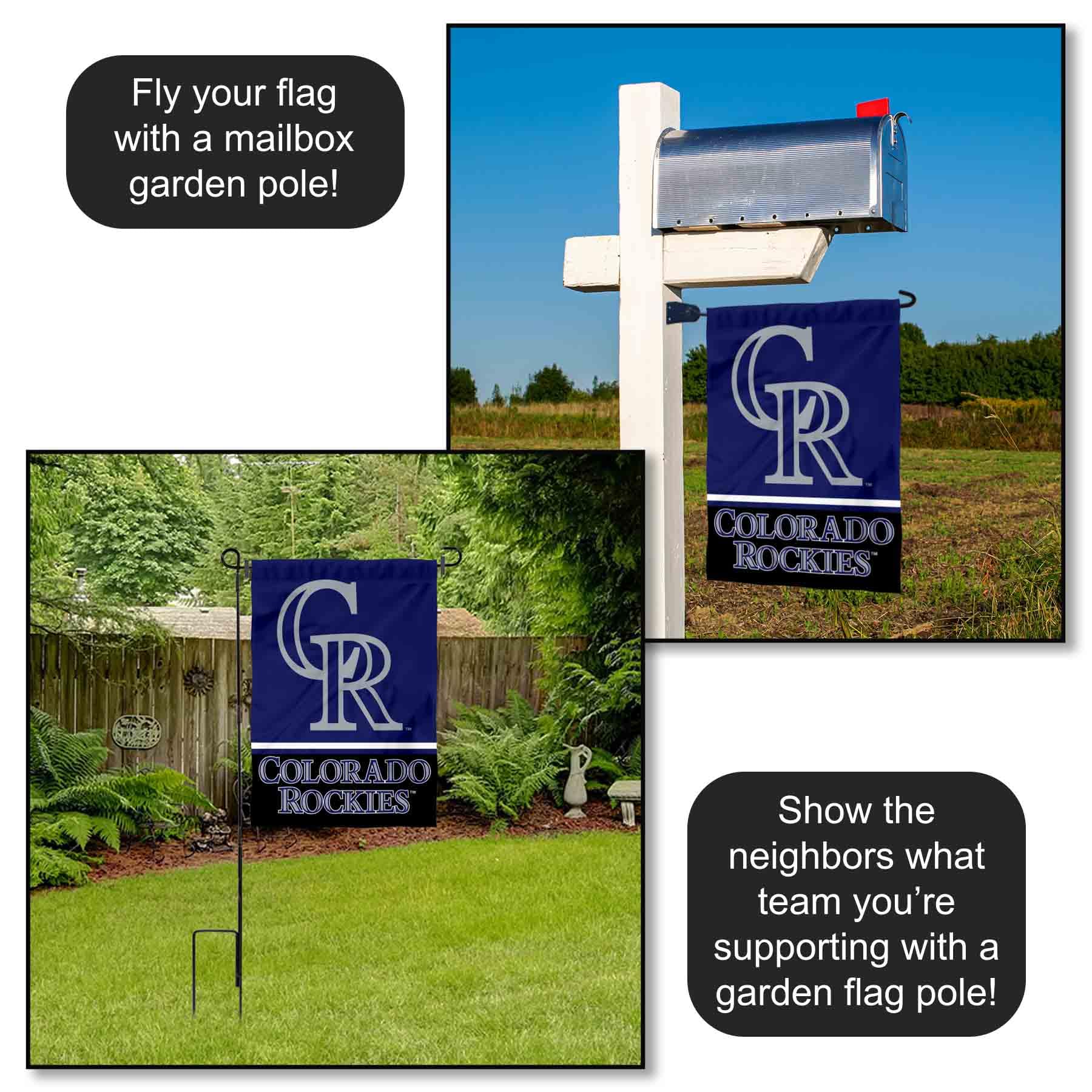Amazon | Colorado Rockies Double Sided Garden Flag | Wincraft 