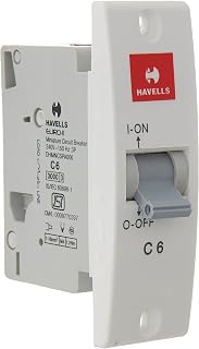(Grab before Gone) Havells DHMNCSPA006 PVC Plastic 6A SP C Mini MCB (White)