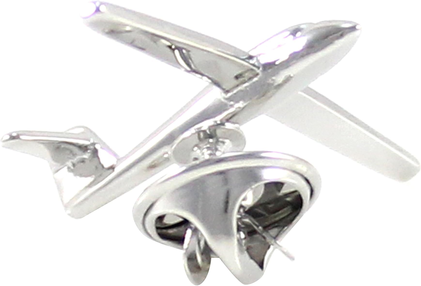 MENDEPOT Novelty Rhodium Plated Glider Plane Lapel Pin