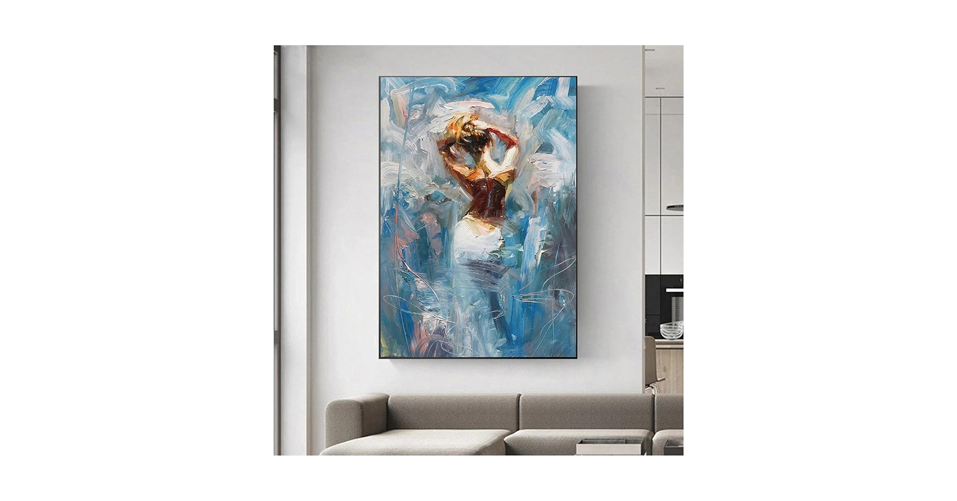 Amazon.co.jp: 抽象的な女性の背中の有名なアートキャンバス